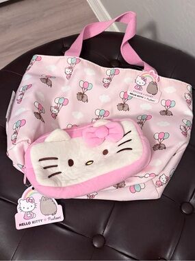 Hello kitty x pusheen tote and pouch bundle